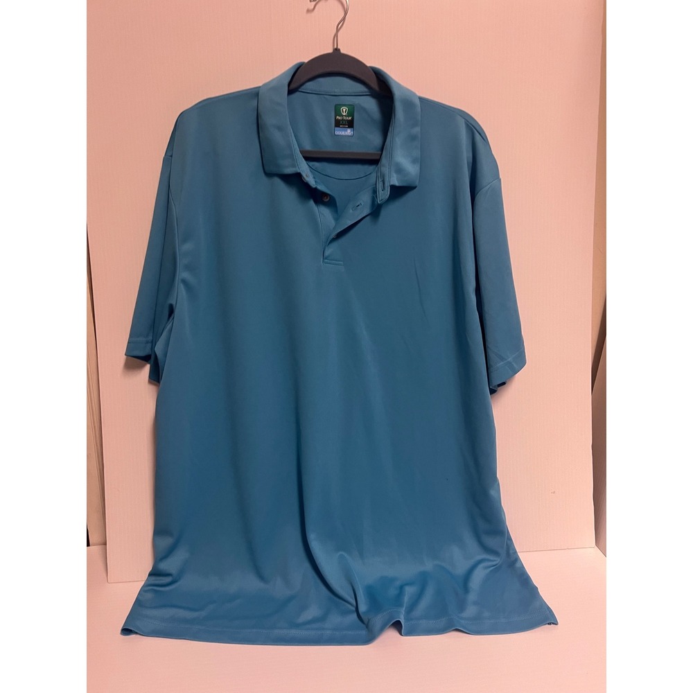 Pro Tour Coolplay Mens XXL Blue Short Sleeve Performance Golf Polo Shirt